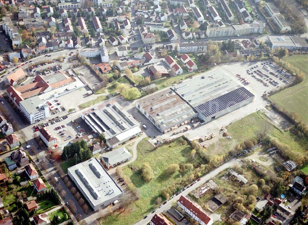 Aerial image Augsburg - Gewerbeobjekt der MÜBAU an der Ulmerstraße 249 - 255 in 86391 Stadtbergen / Augsburg.