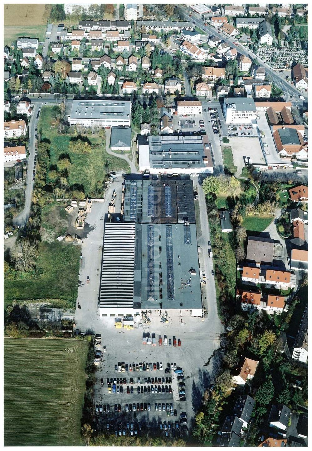 Augsburg from above - Gewerbeobjekt der MÜBAU an der Ulmerstraße 249 - 255 in 86391 Stadtbergen / Augsburg.