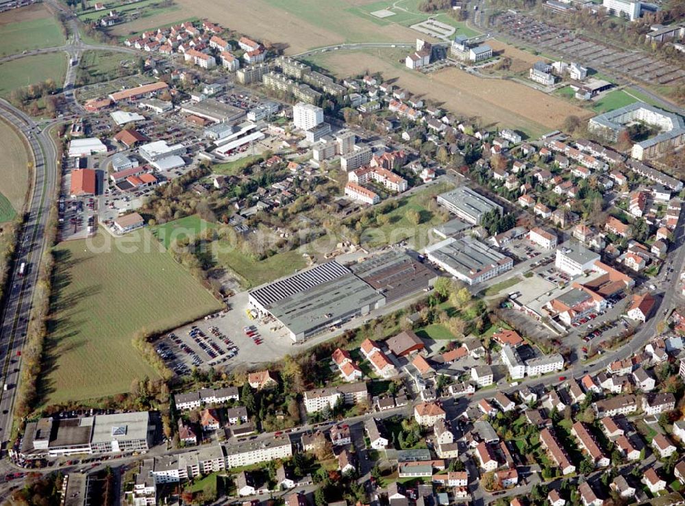 Augsburg from the bird's eye view: Gewerbeobjekt der MÜBAU an der Ulmerstraße 249 - 255 in 86391 Stadtbergen / Augsburg.