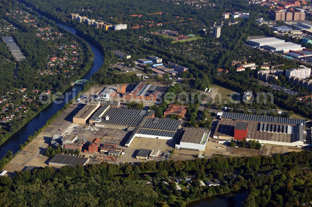 Berlin OT Siemensstadt from the bird's eye view: View of the industrial park Gartenfeld in the district of Siemensstadt in Berlin