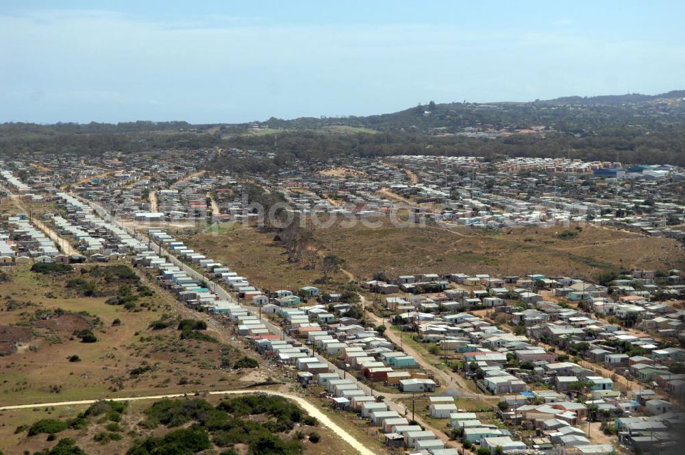 Port Elizabeth from above - View of slums in Port Elizabeth in South Africa