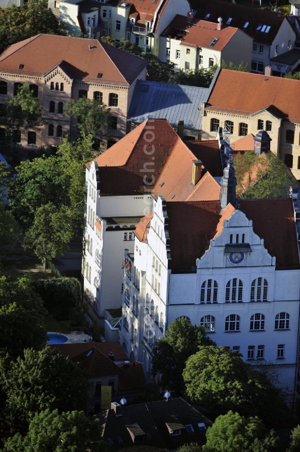 Aerial image Halle - View of the High School Giebichenstein Thomas Müntzer in Halle in Saxony Anhalt