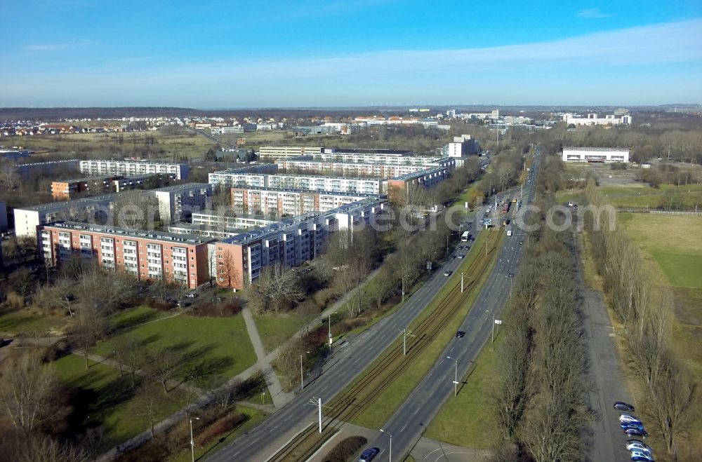 Aerial image Halle ( Saale ) - View of the Gimritzer Damm in Halle ( Saale ) in the state Saxony-Anhalt