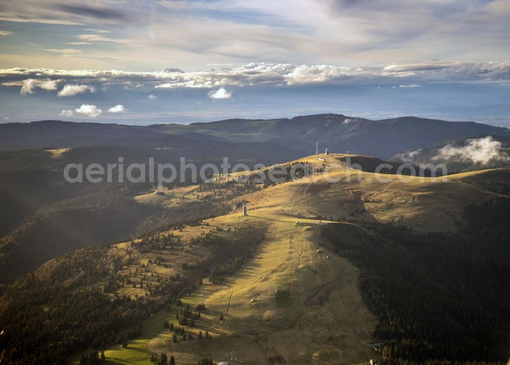 Feldberg (Schwarzwald) from above - Mountainous landscape of Feldberg in the Black Forest in Feldberg (Schwarzwald) in the state Baden-Wuerttemberg