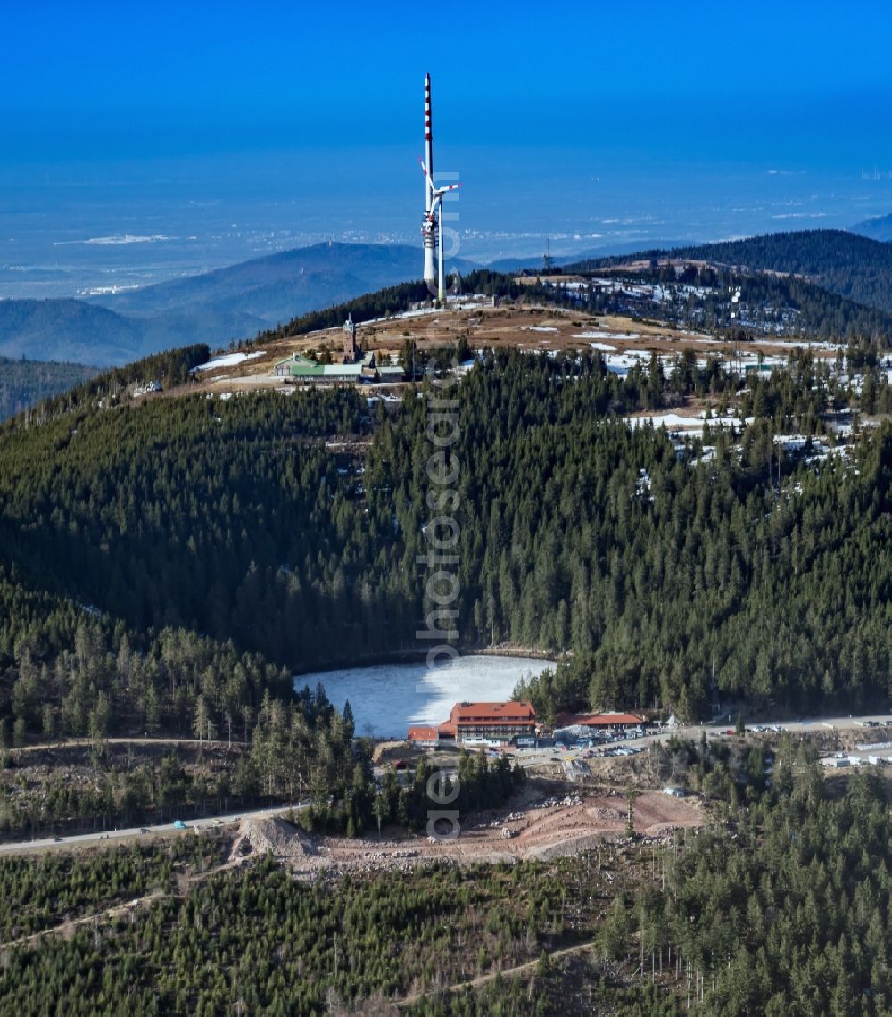 Seebach from the bird's eye view: Rocky and mountainous landscape Hornisgrinde in Nordschwarzwald in Seebach in the state Baden-Wuerttemberg, Germany