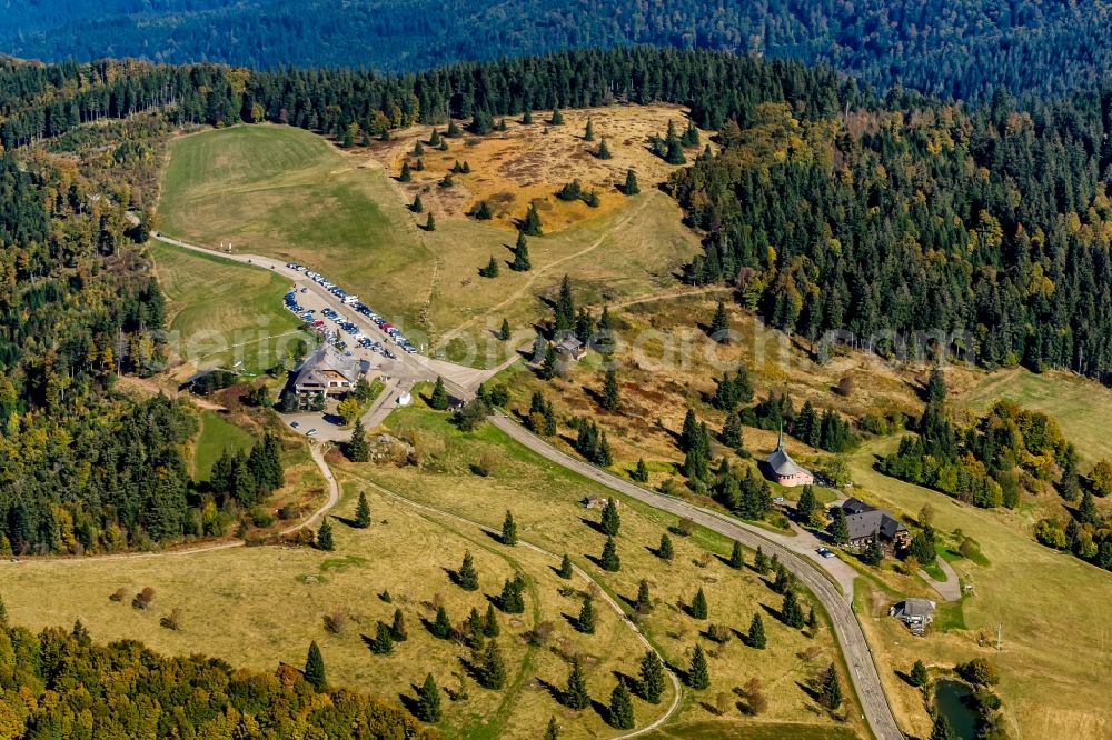 Waldkirch from the bird's eye view: Rocky and mountainous landscape of Kandel in the district Sankt Peter in Waldkirch in the state Baden-Wuerttemberg