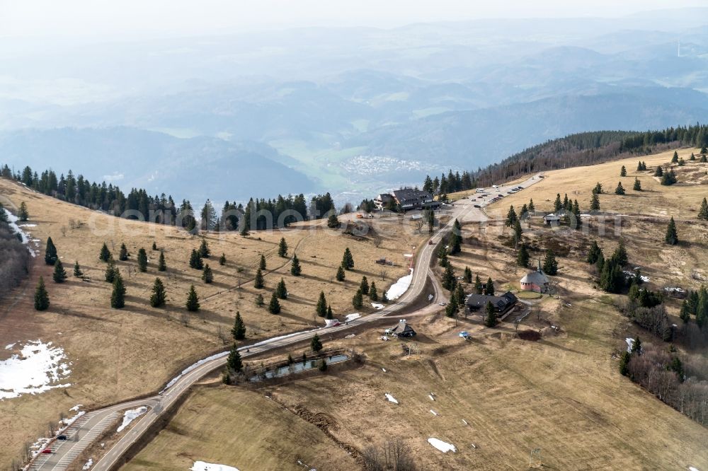 Waldkirch from above - Rocky and mountainous landscape Kandel in Schwarzwald in Waldkirch in the state Baden-Wuerttemberg, Germany