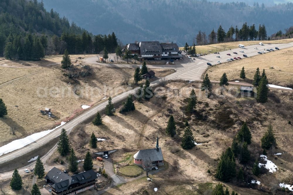 Aerial image Waldkirch - Rocky and mountainous landscape Kandel in Schwarzwald in Waldkirch in the state Baden-Wuerttemberg, Germany