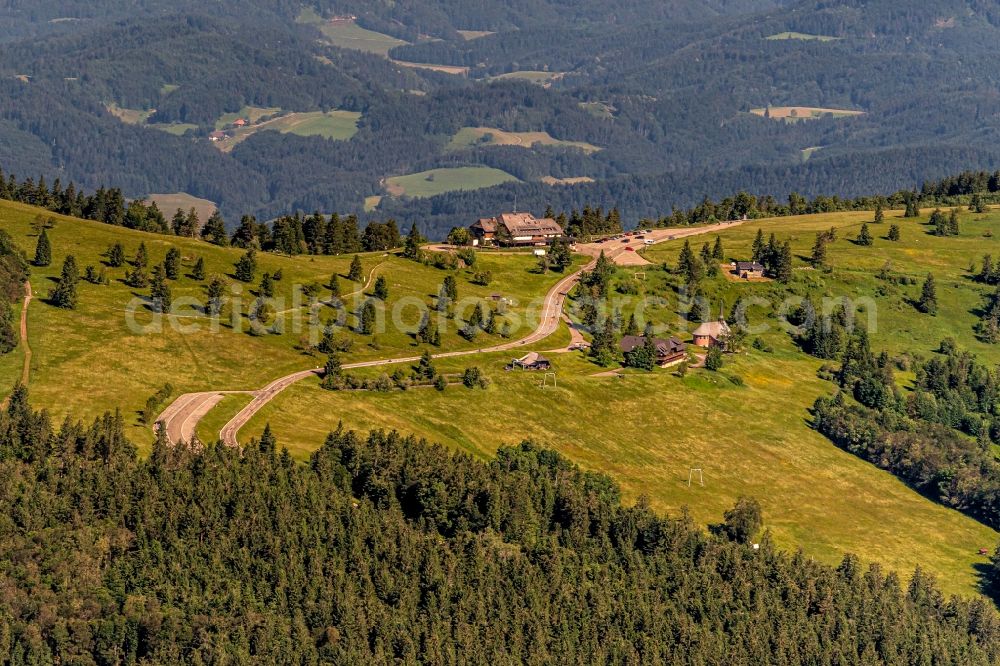 Aerial photograph Waldkirch - Rocky and mountainous landscape Kandel in Schwarzwald in Waldkirch in the state Baden-Wurttemberg, Germany