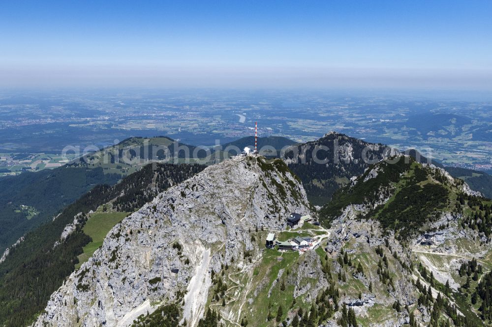 Bayrischzell from the bird's eye view: Rock and mountain landscape Wendelstein in Fischbachau in the state Bavaria