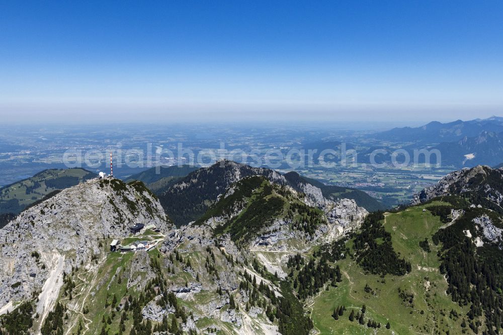 Bayrischzell from above - Rock and mountain landscape Wendelstein in Fischbachau in the state Bavaria