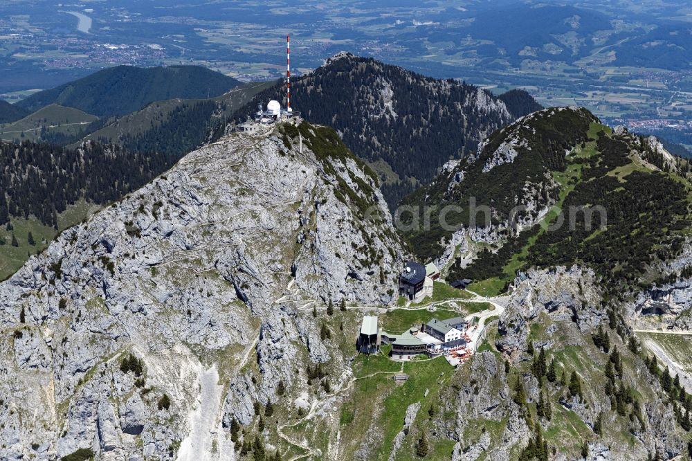 Aerial image Fischbachau - Rock and mountain landscape Wendelstein in Fischbachau in the state Bavaria