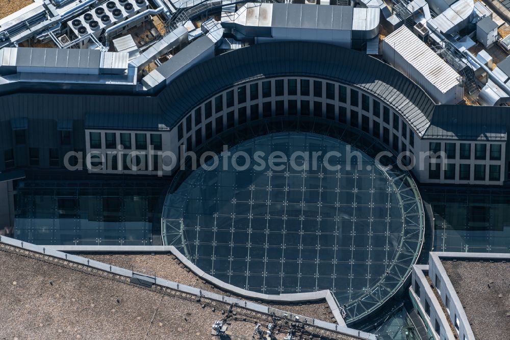 Leipzig from the bird's eye view: Glass roof Building of the shopping center Petersbogen in the district Zentrum in Leipzig in the state Saxony, Germany