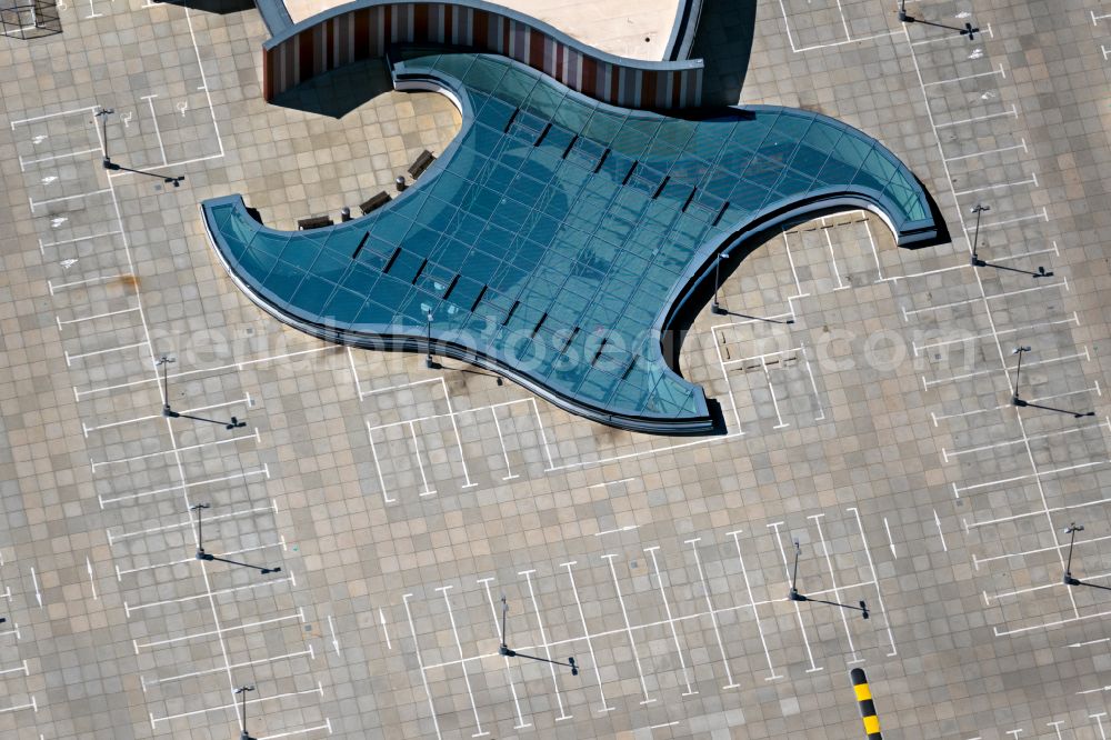 Bremen from the bird's eye view: Glass roof construction on the parking deck of the Weserpark shopping center in the district Osterholz in Bremen, Germany