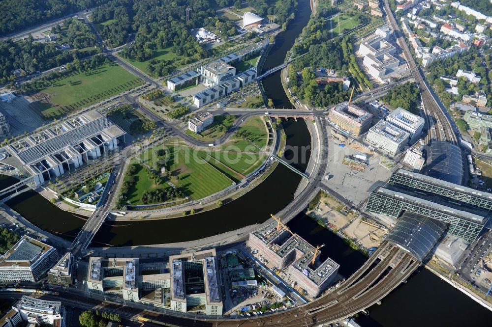 Aerial photograph Berlin OT Moabit - View of the Berlin Central Station