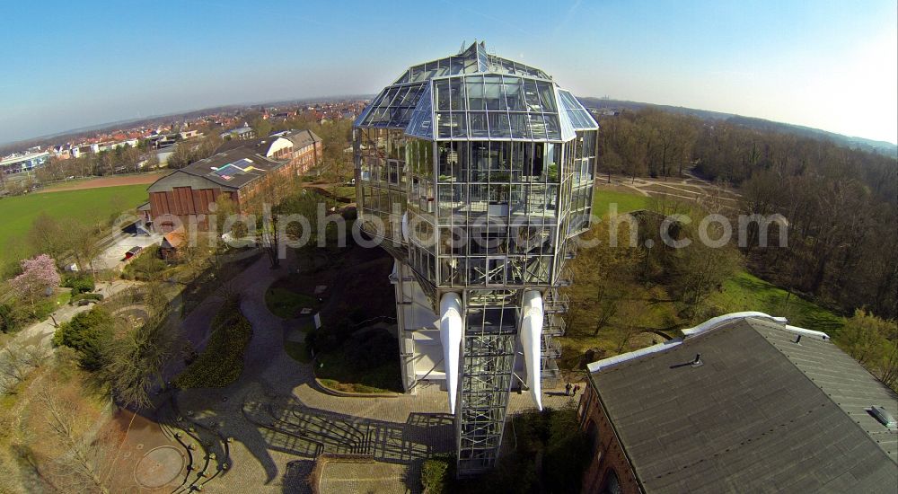 Aerial photograph Hamm - Glaselefant- greenhouse in Maxi Hamm in Hamm in North Rhine-Westphalia