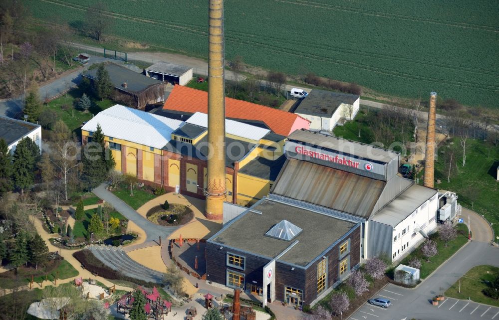 Derenburg from above - Glass manufactory Derenburg in Saxony-Anhalt