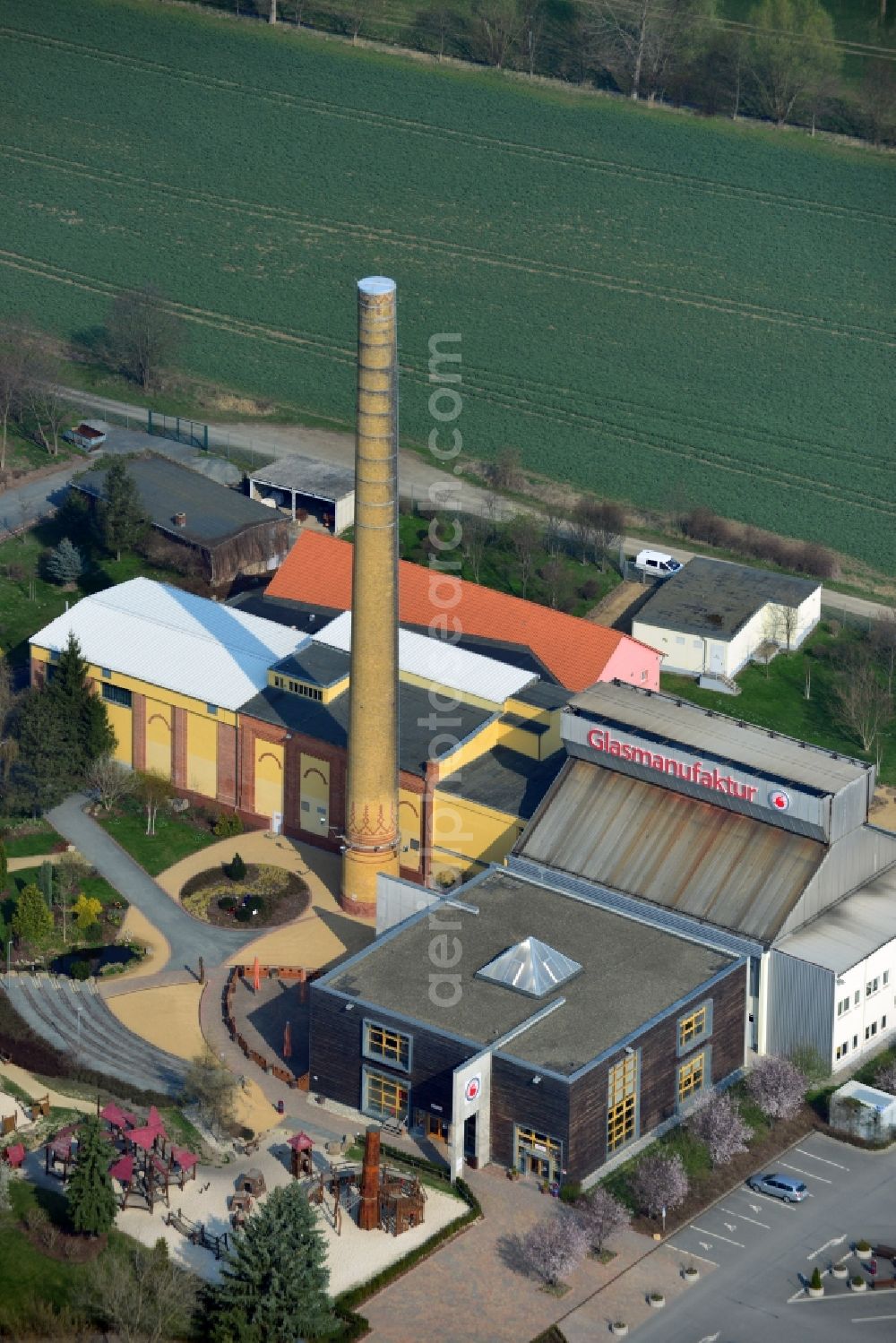 Derenburg from the bird's eye view: Glass manufactory Derenburg in Saxony-Anhalt