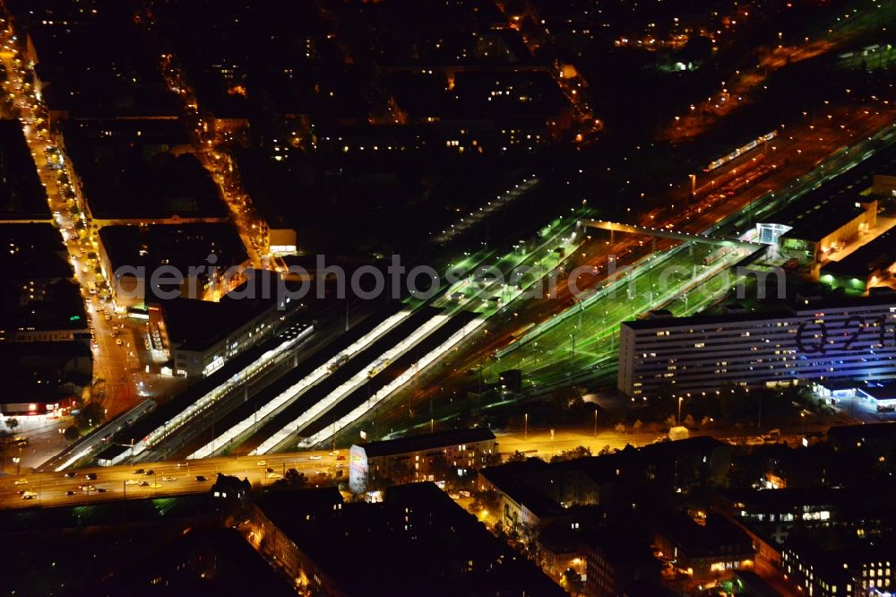 Berlin from the bird's eye view: Railway tracks and platforms of the station Lichtenberg in Berlin