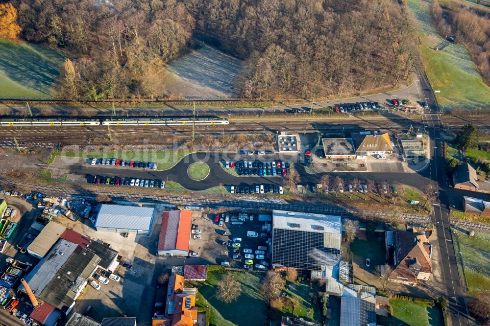 Hamm from the bird's eye view: Station railway building Bockum-Hoevel of the Deutsche Bahn in Hamm in the state of North Rhine-Westphalia