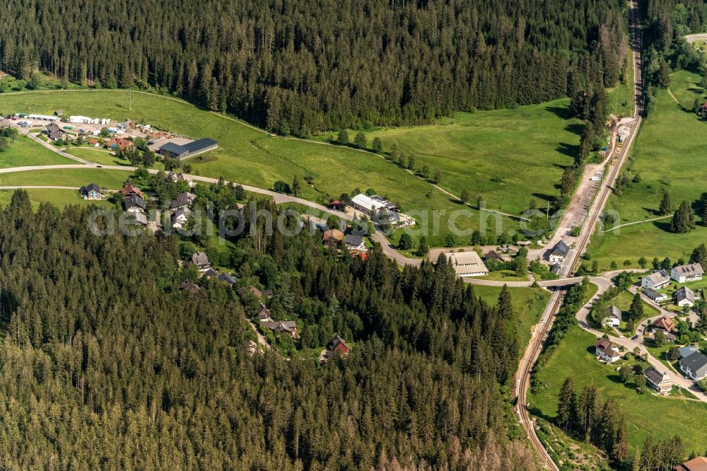 Altglashütten from the bird's eye view: Station railway building of the Deutsche Bahn in Altglashuetten in the state Baden-Wuerttemberg, Germany