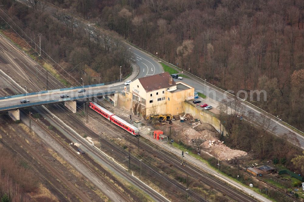 Duisburg from the bird's eye view: Wedau Station railway building of the Deutsche Bahn in Duisburg in the state North Rhine-Westphalia