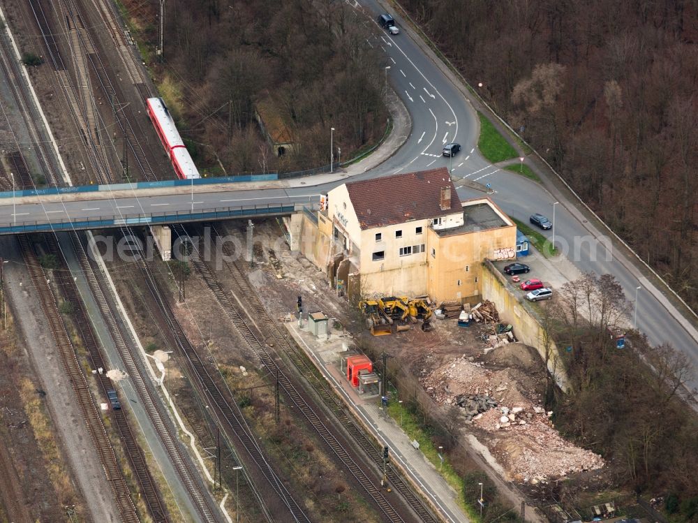 Aerial image Duisburg - Wedau Station railway building of the Deutsche Bahn in Duisburg in the state North Rhine-Westphalia