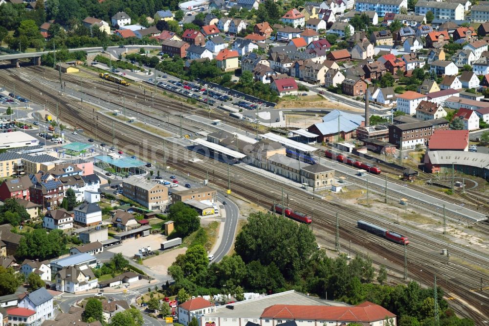 Aerial image Bebra - Station railway building of the Deutsche Bahn in Bebra in the state Hesse, Germany