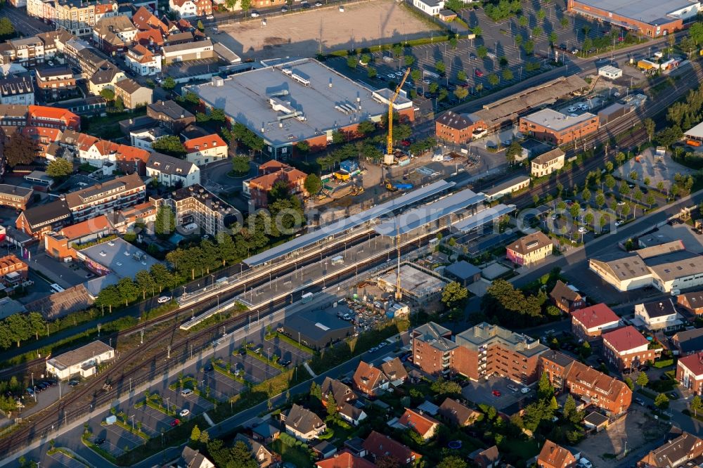 Coesfeld from above - Station railway building of the Deutsche Bahn in Coesfeld in the state North Rhine-Westphalia, Germany