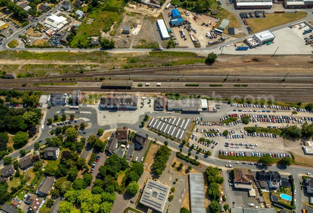 Haltern am See from above - Station railway building of the Deutsche Bahn in Haltern am See in the state North Rhine-Westphalia