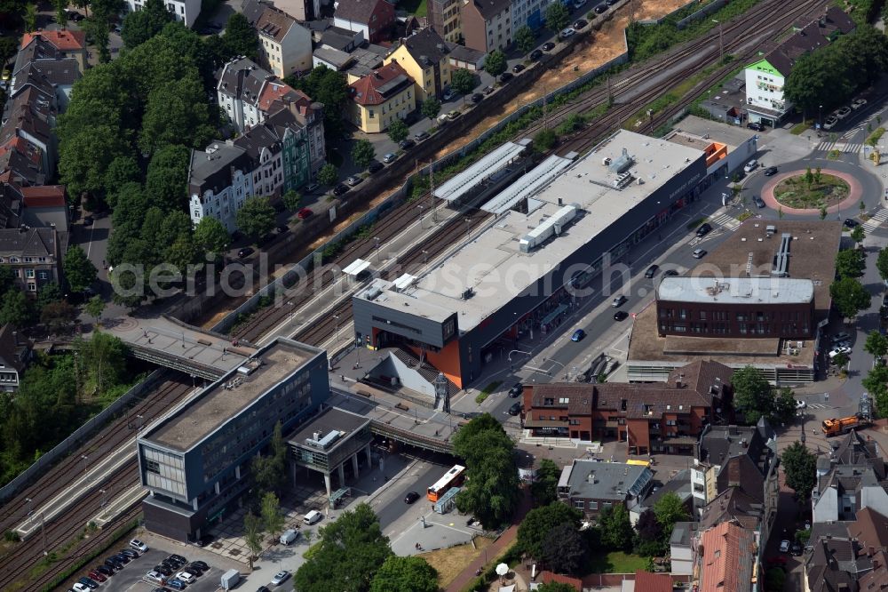 Hörde from above - Station railway building of the Deutsche Bahn in Hoerde in the state North Rhine-Westphalia, Germany