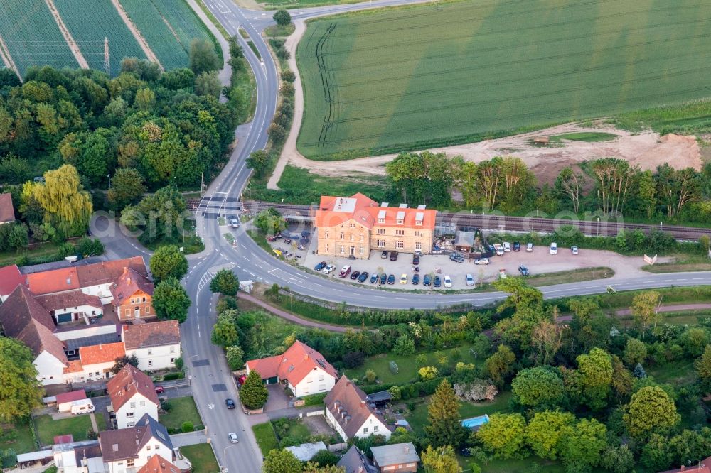 Aerial photograph Rohrbach - Station railway building of the Deutsche Bahn in Rohrbach in the state Rhineland-Palatinate, Germany