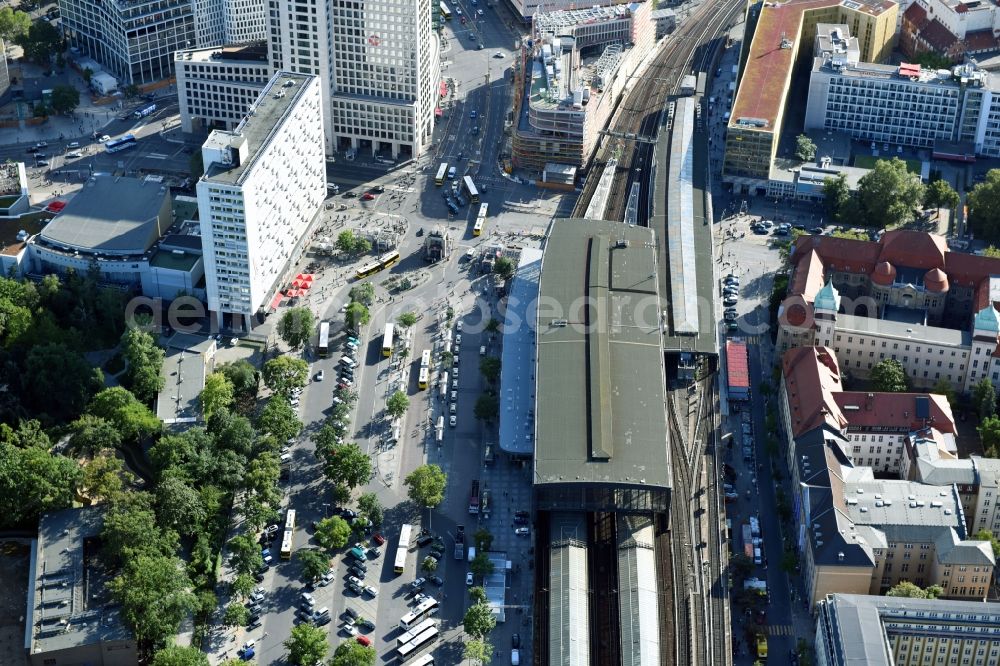 Berlin from the bird's eye view: Station railway building of the Deutsche Bahn in the district Charlottenburg in Berlin, Germany