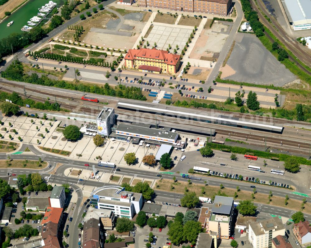 Aerial image Kehl - Train station railway building in Kehl in the state Baden-Wuerttemberg, Germany