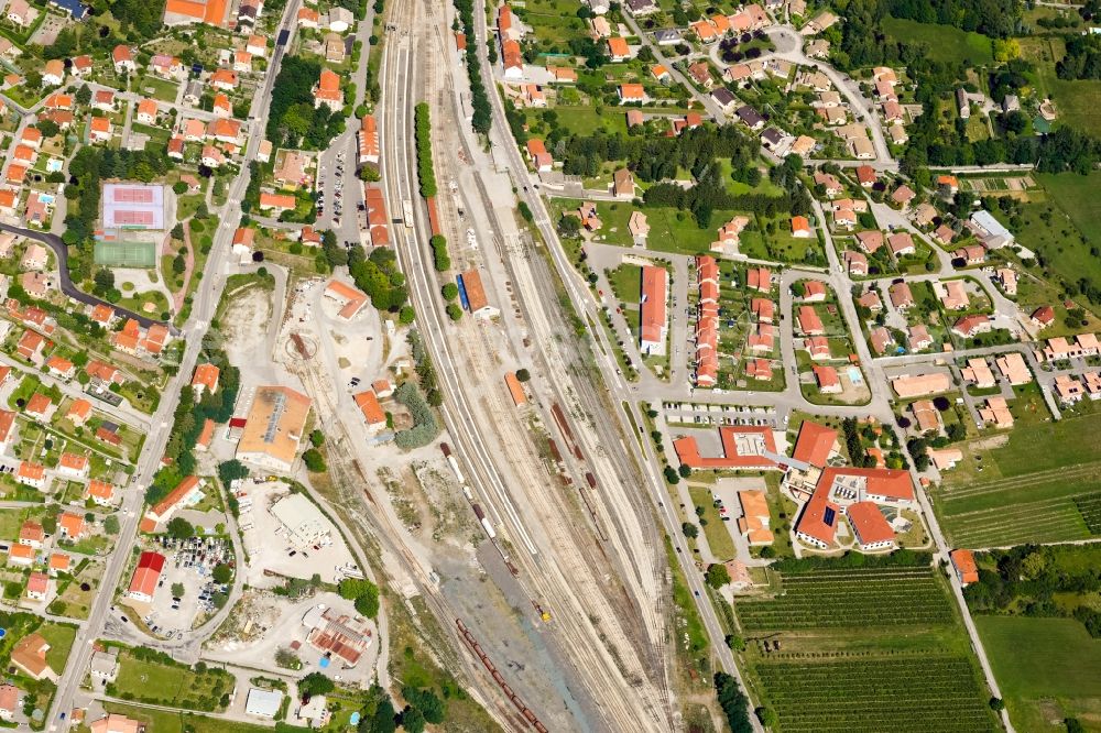 Veynes from above - Station railway building in Veynes in Provence-Alpes-Cote d'Azur, France