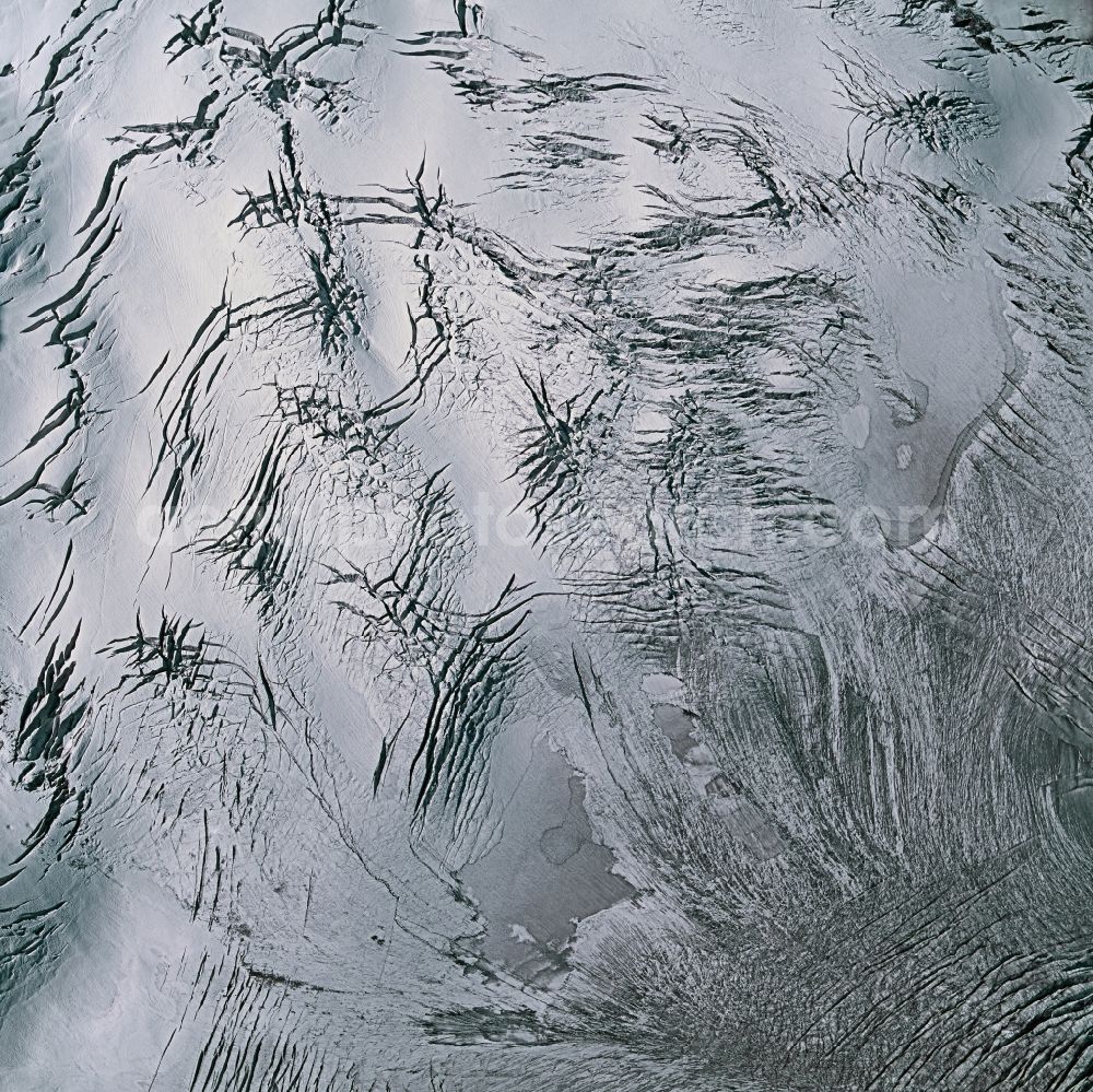 Aerial photograph Kaprun - Glaciers Karlingerkees in the rock and mountain landscape in Kaprun in Salzburg, Austria