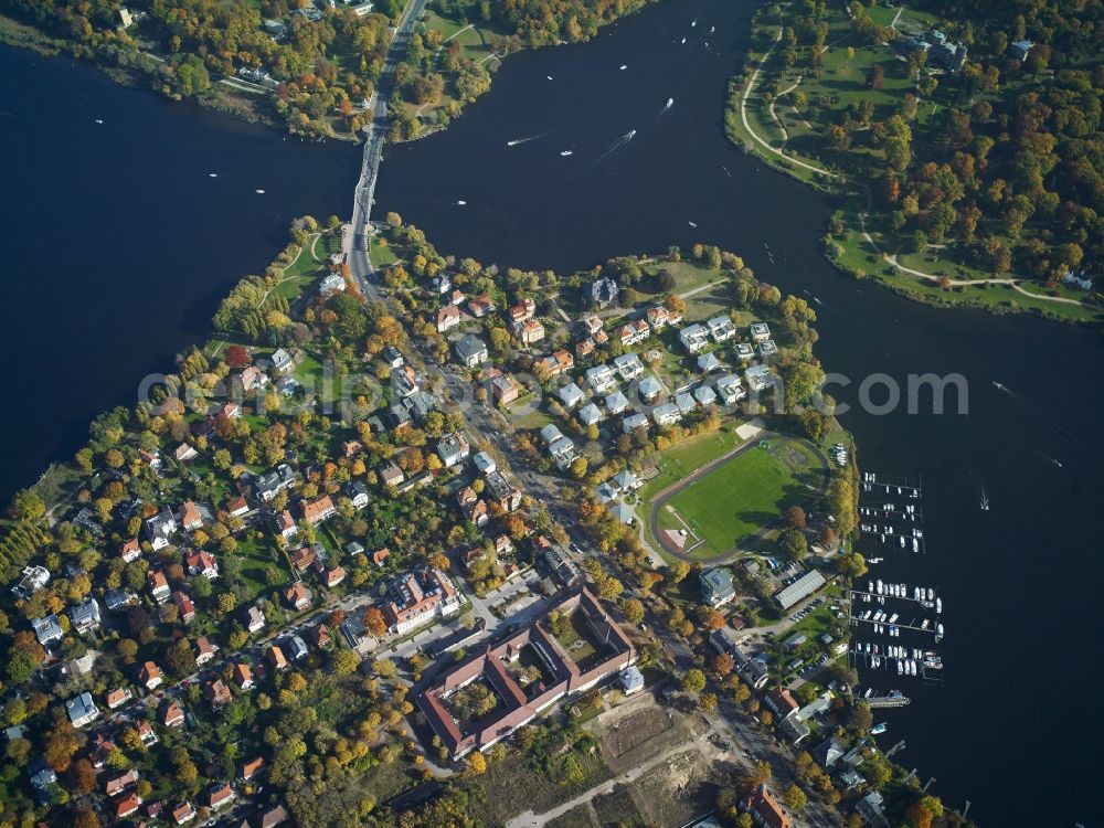 Aerial image Potsdam - The Glienicke bridge across the Havel in Potsdam in Brandenburg