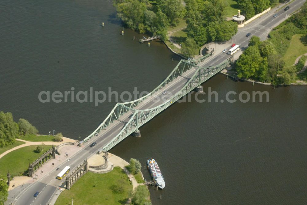 Potsdam from above - Blick auf die Glieniker Bruecke. Sie verbindet Potsdam mit Berlin über die Havel.