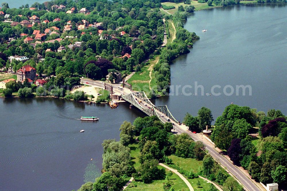 Aerial image Potsdam - Glienicker Horn mit Glienicker Brücke.