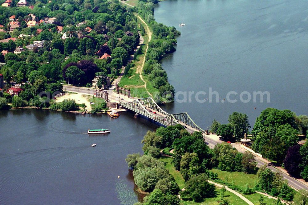 Aerial photograph Potsdam - Glienicker Horn mit Glienicker Brücke.