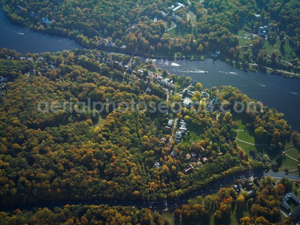 Potsdam from above - The Glienicker Lake between Berlin and Potsdam in Brandenburg