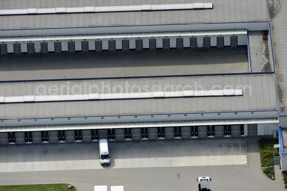 Bernau from above - Blick auf das GLS Spedition Logistikzentrum in Bernau. Das neue Verteilzentrum liegt im Gewerbepark Bernau-Schönow. View of the GLS Forwarding Logistics Center, Bernau. The new distribution center is located in the industrial park Bernau Schönow.