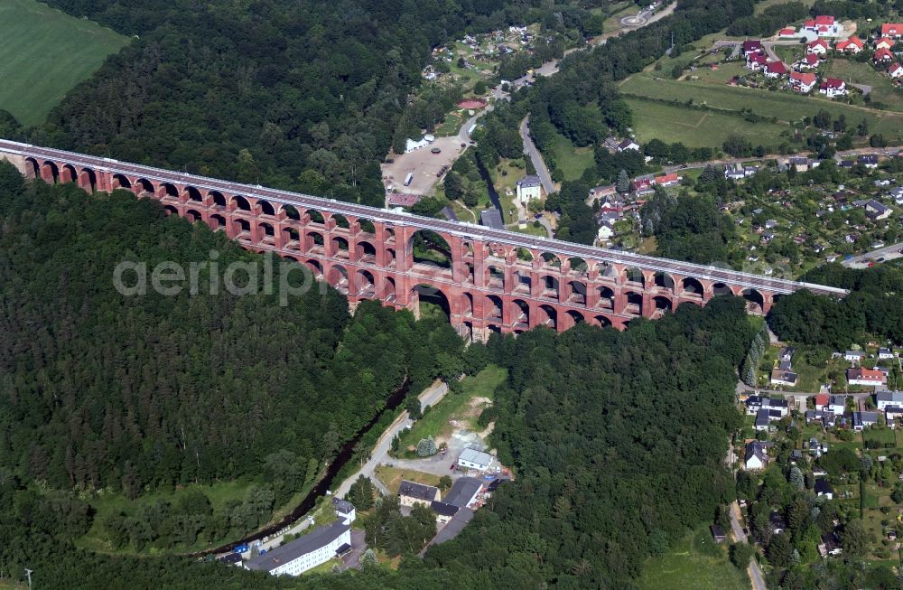 Aerial image Reichenbach - The Goeltzschtal bridge near by Netzschkau in Saxony