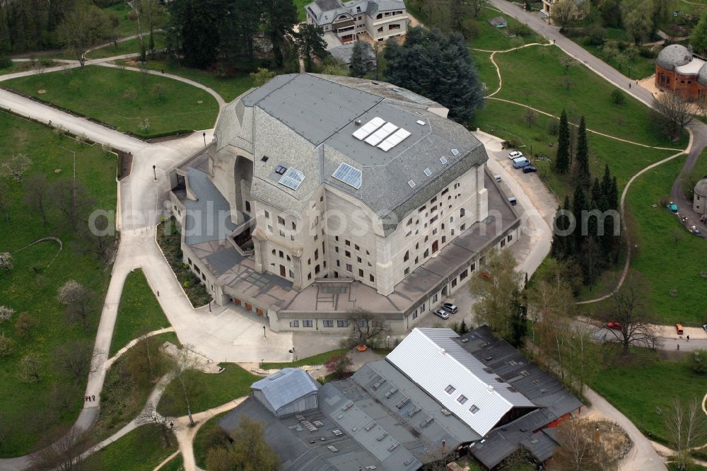 Aerial photograph Dornach - The Goetheanum in Dornach, Switzerland in the canton of Solothurn is the seat of the Anthroposophical Society Dornach