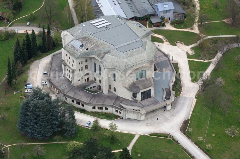 Dornach from the bird's eye view: The Goetheanum in Dornach, Switzerland in the canton of Solothurn is the seat of the Anthroposophical Society Dornach