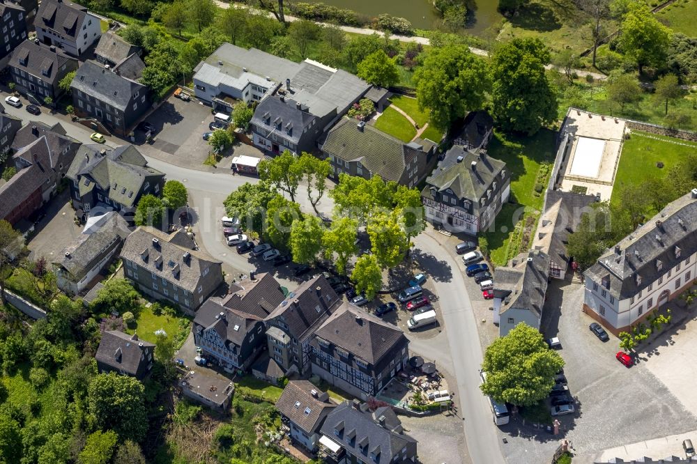 Bad Berleburg from the bird's eye view: View of the Goetheplatz in Bad Berleburg in the state North Rhine-Westphalia