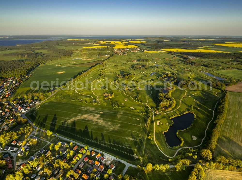 Göhren-Lebbin from above - View of the Golf and Country Club Fleesensee in Goehren-Lebbin in the state Mecklenburg-West Pomerania