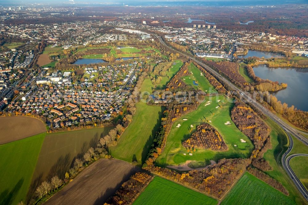 Duisburg from above - View of the golf links of the Golf & More Huckingen GmbH & Co. KG in Duisburg in the state North Rhine-Westphalia