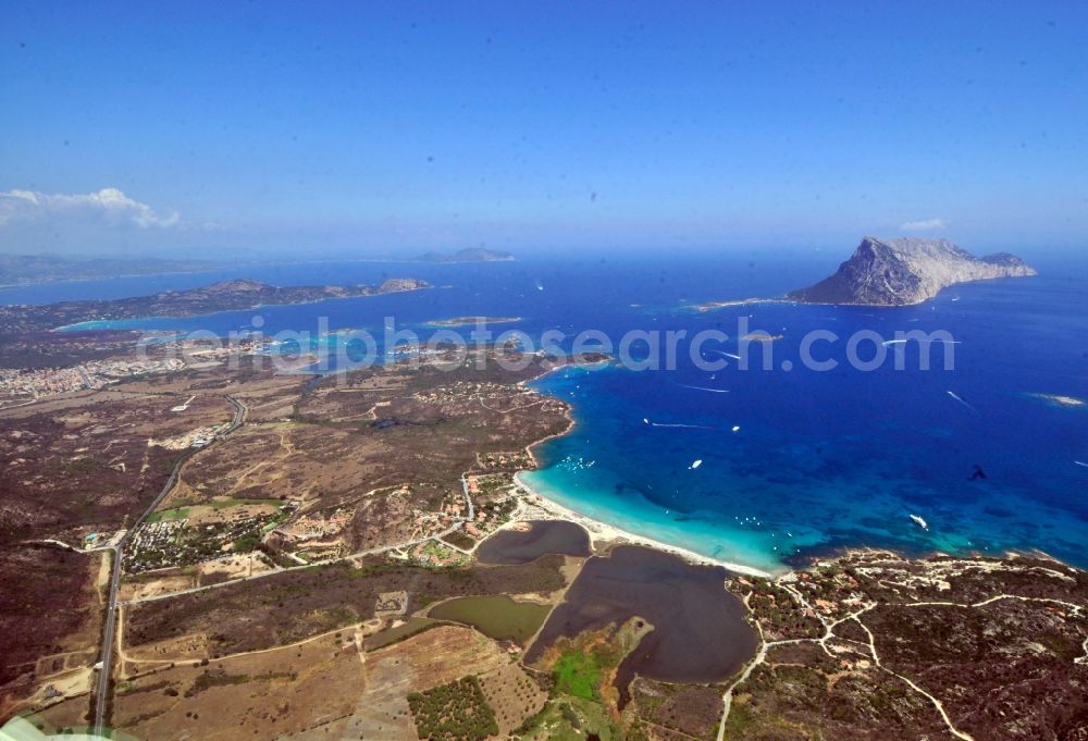 Olbia from the bird's eye view: View of the Gulf of Olbia in the province Olbia-Tempio in Italy