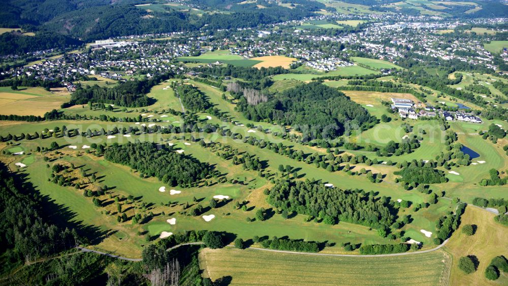 Eitorf from above - Gut Heckenhof golf course in Eitorf in the state North Rhine-Westphalia, Germany